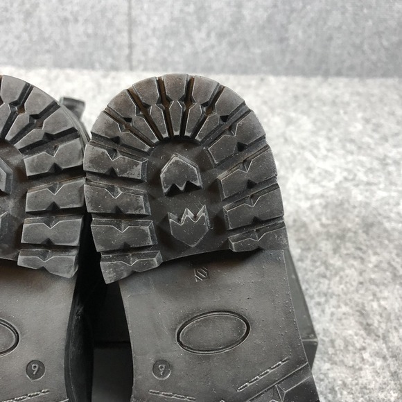 Steve Madden Womens Black Leather Combat Boots Rhinestone Harness Lug Sole Zip - Picture 13 of 16